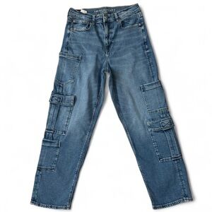 American eagle Stretch Super High-Waisted Baggy Straight Cargo Jean